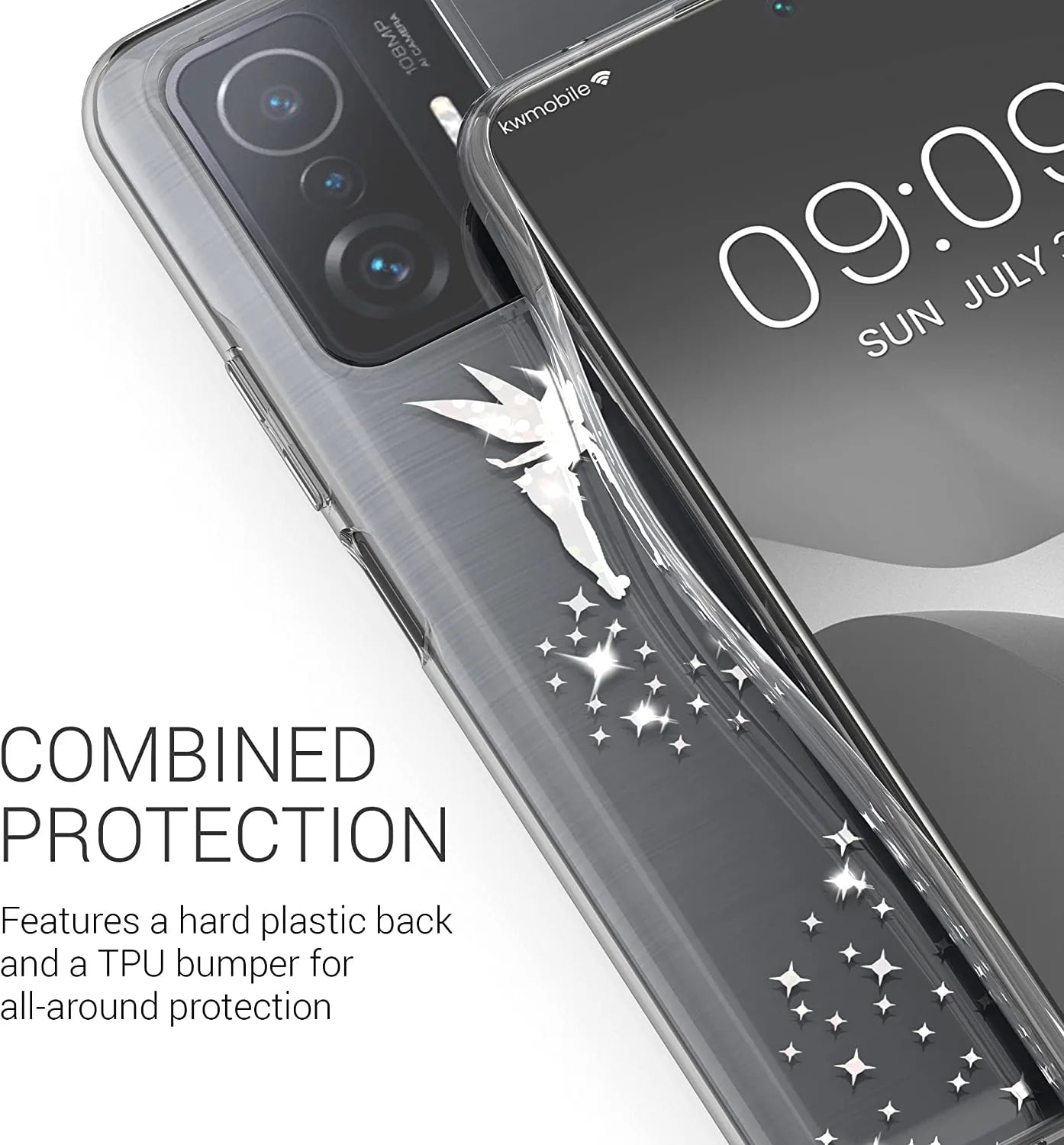 KW Xiaomi 11T / 11T Pro Θήκη Σιλικόνης TPU - Design Fairy Glitter - Silver / Διάφανη - 57086.04