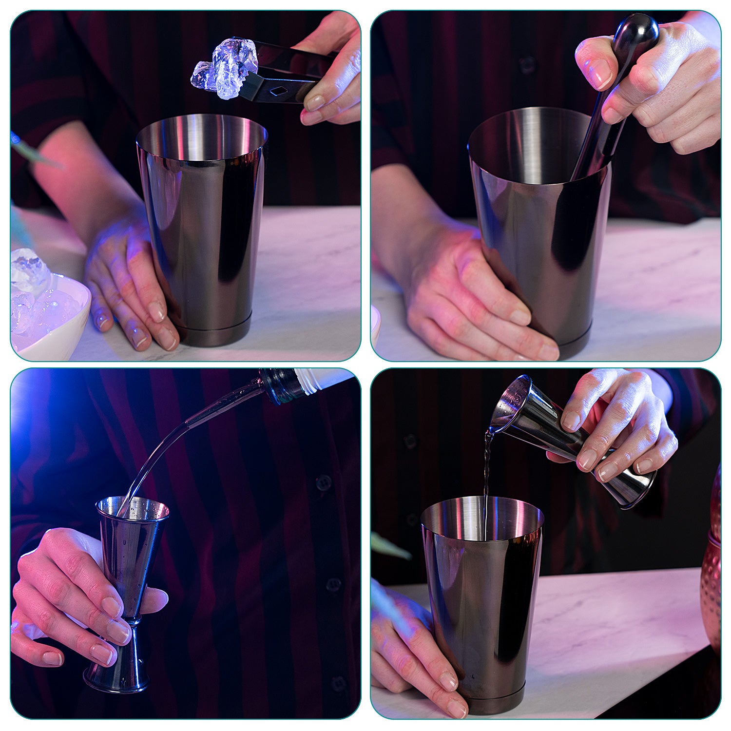 Navaris Σετ 11 Τεμαχίων για Cocktail - Stainless Steel - 49860.11.01