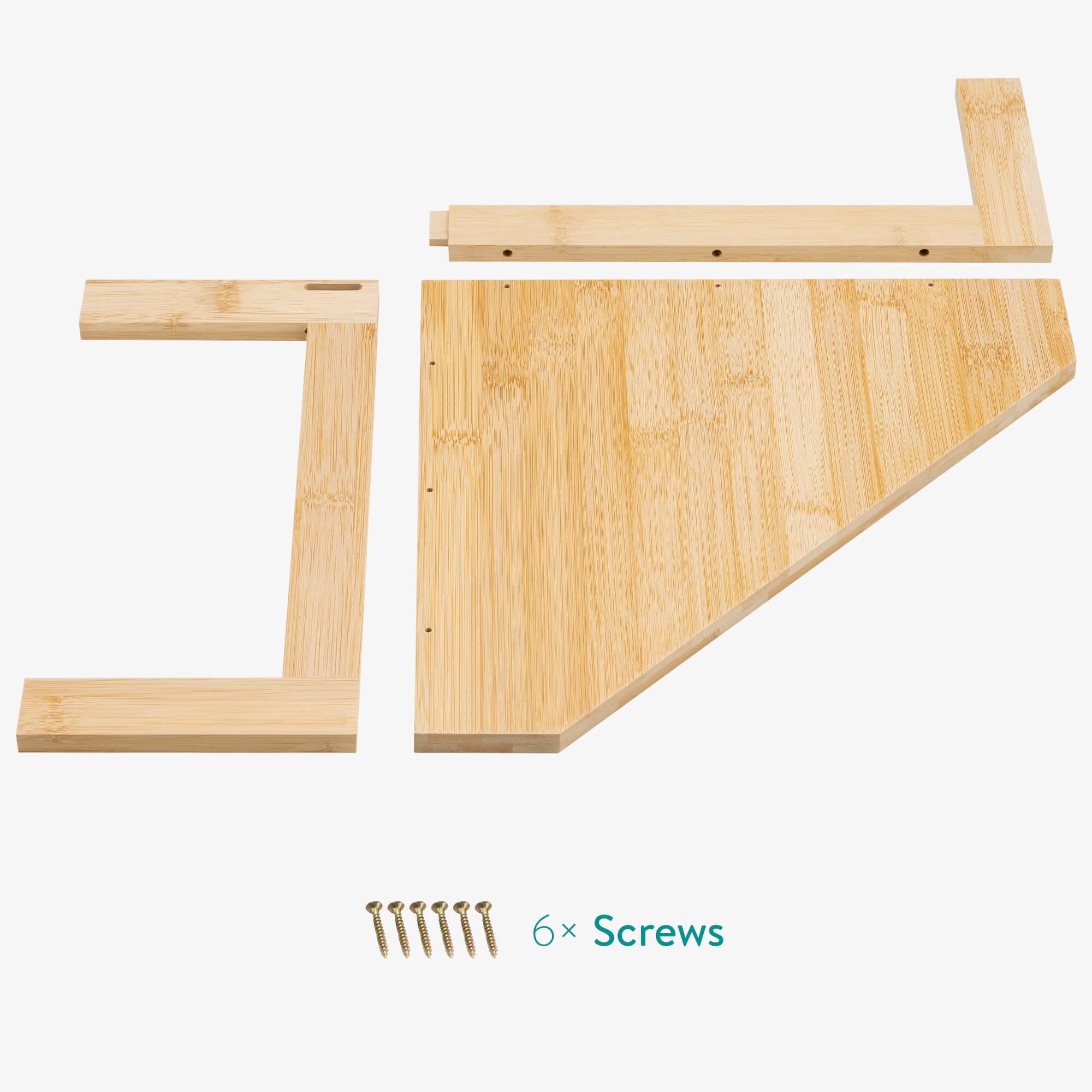 Navaris Γωνιακό Ράφι από Μπαμπού - 30 x 30 x 15 cm - Light Brown - 54641.01