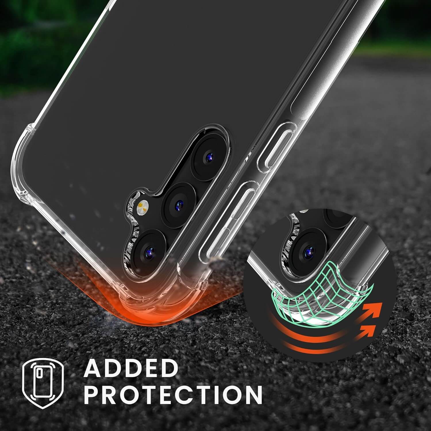 KW Samsung Galaxy A35 5G Θήκη Σιλικόνης TPU με Λουράκι - Διάφανη / Black