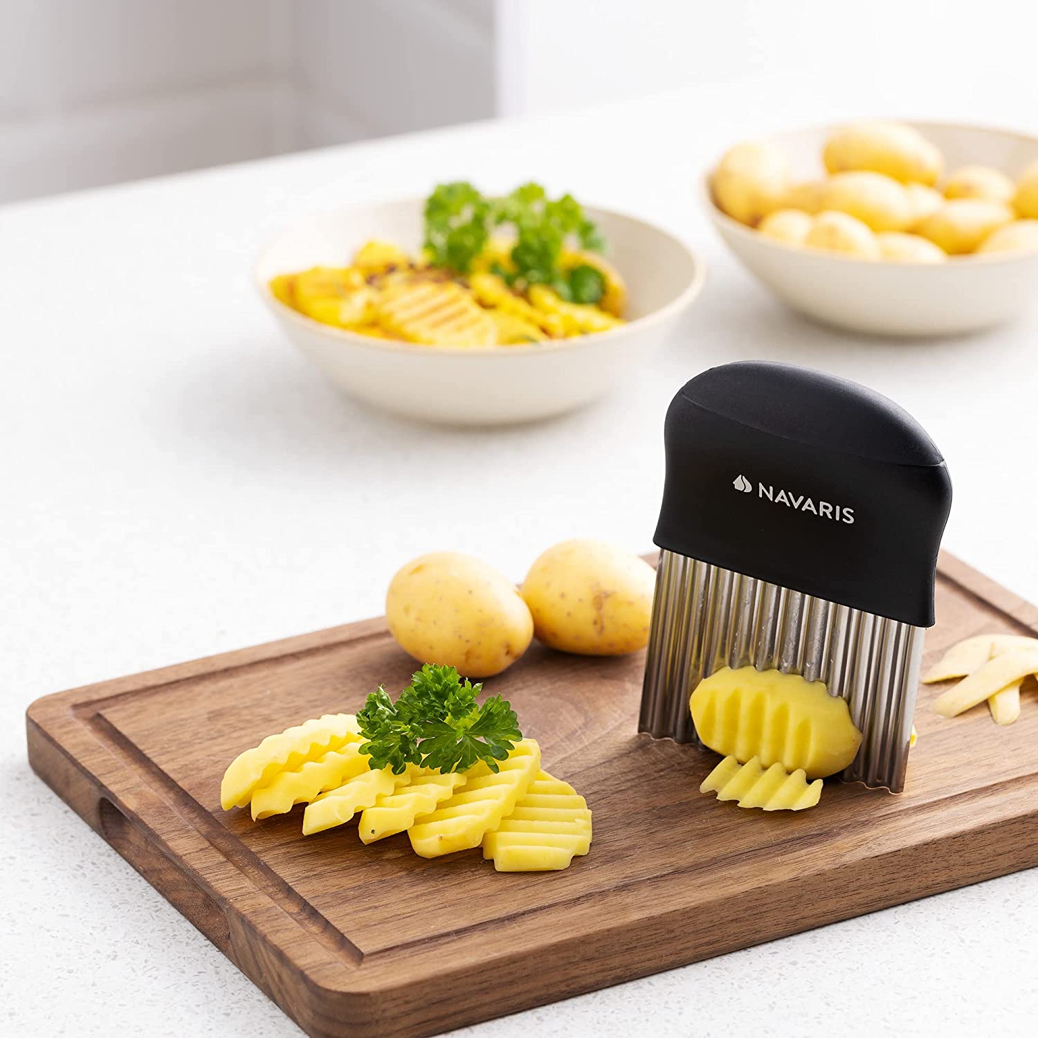 Navaris Σετ 3 Τεμαχίων Αποφλοίωσης και Κοπής Πατάτας - Black - 56129.03.01