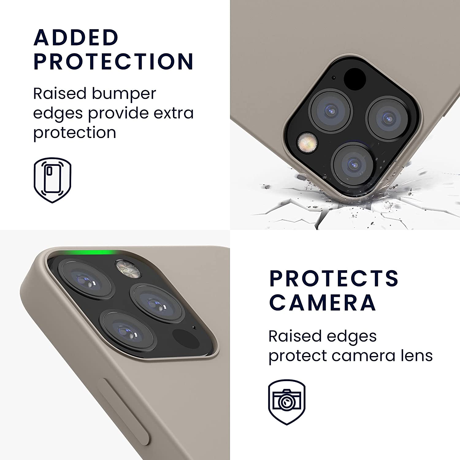 KW iPhone 12 / iPhone 12 Pro Θήκη Σιλικόνης Rubber TPU - Taupe - 52641.43