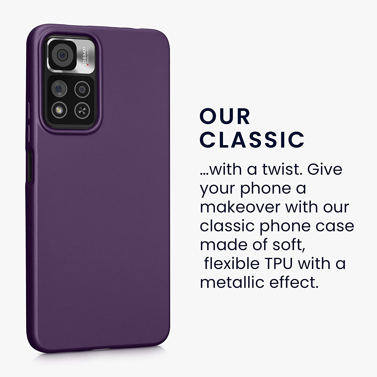 KW Xiaomi Redmi Note 11 Pro+ 5G Θήκη Σιλικόνης TPU - Metallic Berry - 59142.115