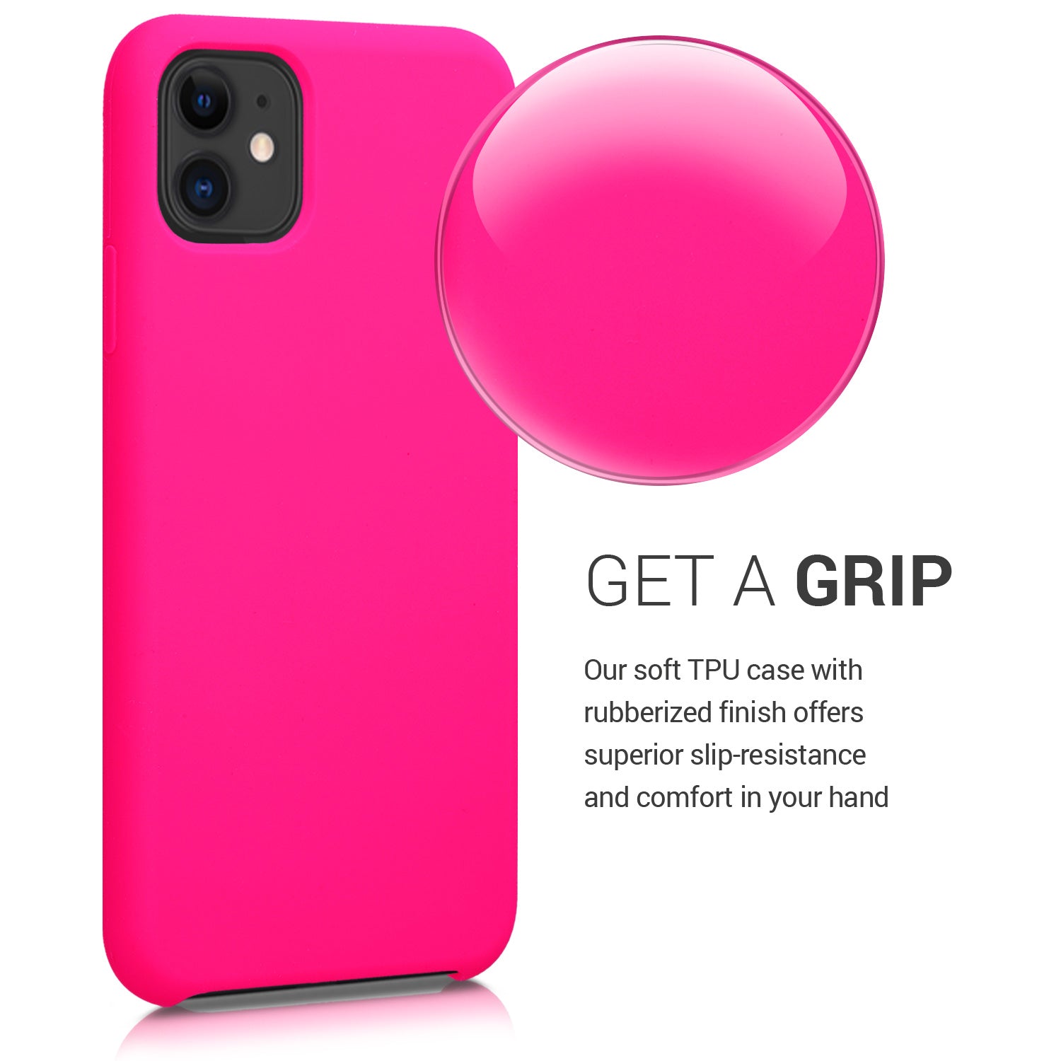 KW iPhone 11 Θήκη Σιλικόνης Rubber TPU - Neon Pink - 49724.08