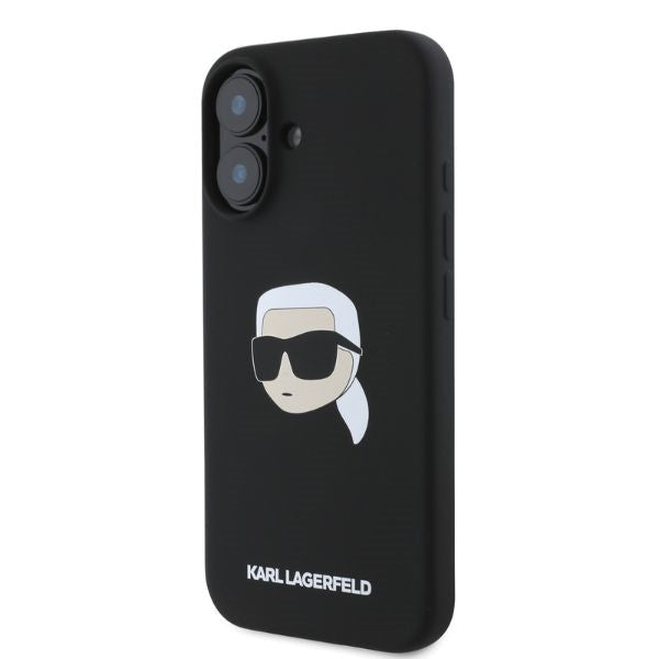 Karl Lagerfeld iPhone 16 - Silicone Karl Head Print - Θήκη Σιλικόνης με MagSafe - Black - KLHMP16SSKHPPLK - likebrands.gr