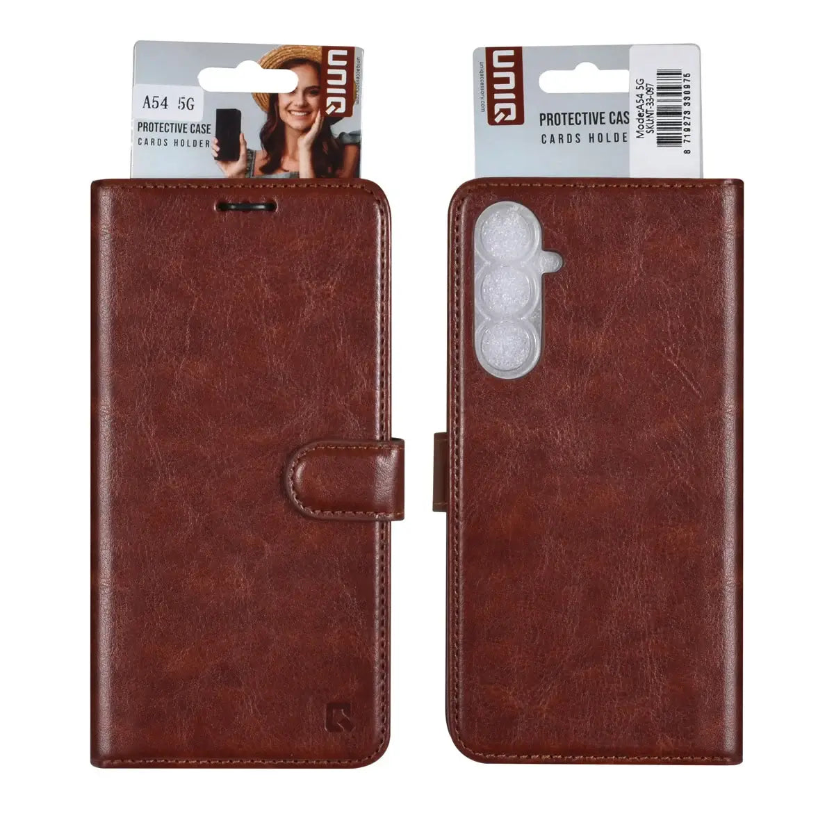 Tuniq Samsung Galaxy A54 5G - Θήκη Πορτοφόλι Stand από Δερματίνη - Καφέ