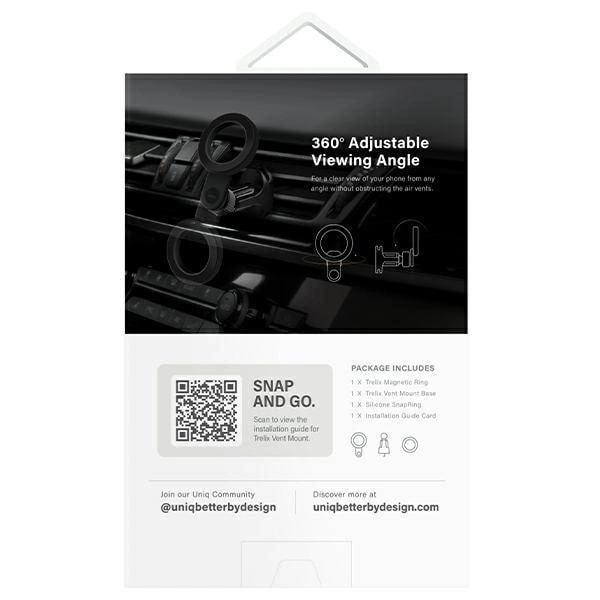Uniq Trelix MagSafe Μαγνητική Βάση Αυτοκινήτου Αεραγωγού - Midnight Black