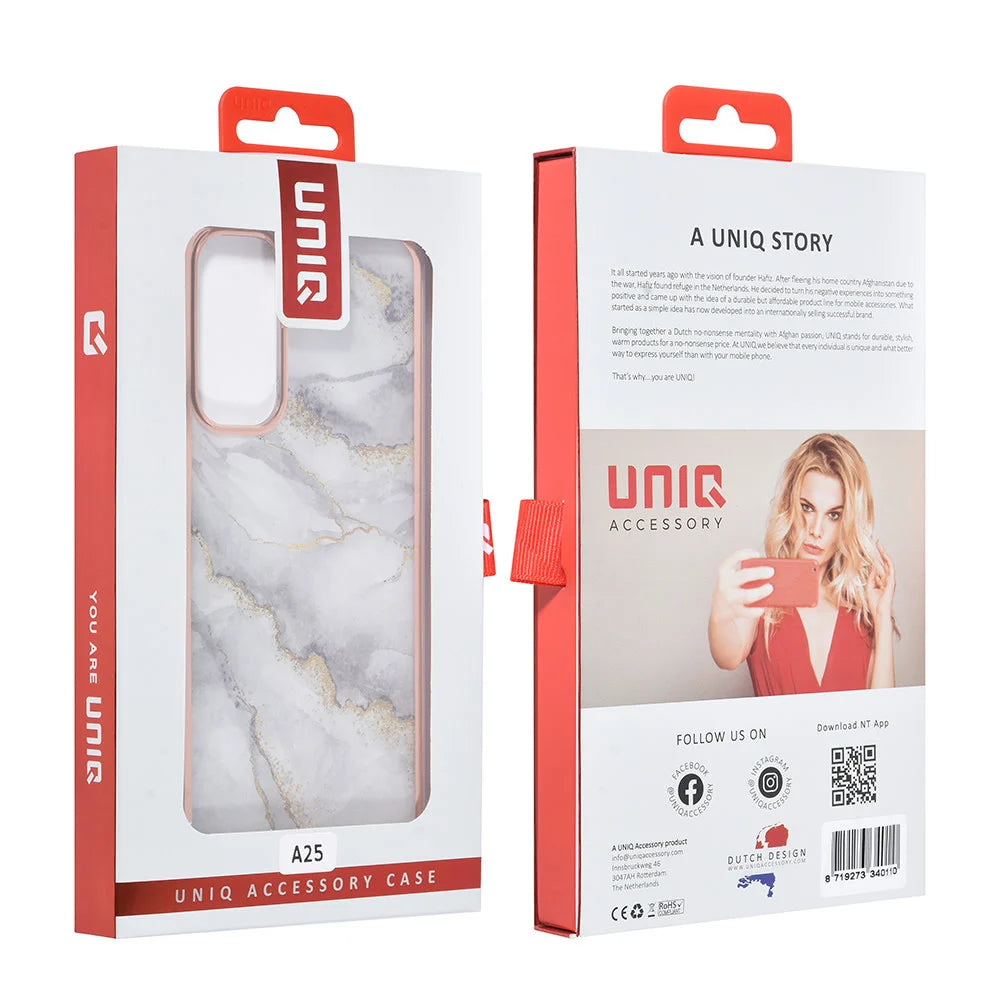 Tuniq Samsung Galaxy A25 5G - Σκληρή Θήκη με Πλαίσιο Σιλικόνης - Σχέδιο Μάρμαρο - Γκρί