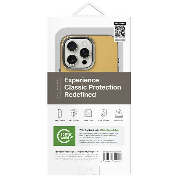 Uniq iPhone 16 Pro - Lyden DS - Σκληρή Θήκη με Επένδυση Συνθετικού Δέρματος και MagSafe - Yellow / Grey