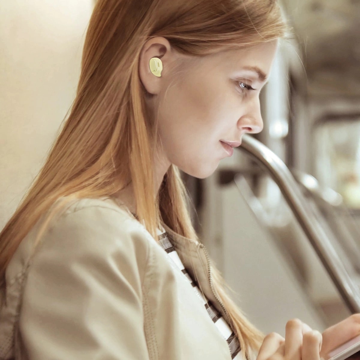 Baseus Encok WM01 Bluetooth 5.3 - Ασύρματα ακουστικά για Κλήσεις / Μουσική - Yellow - NGTW240011