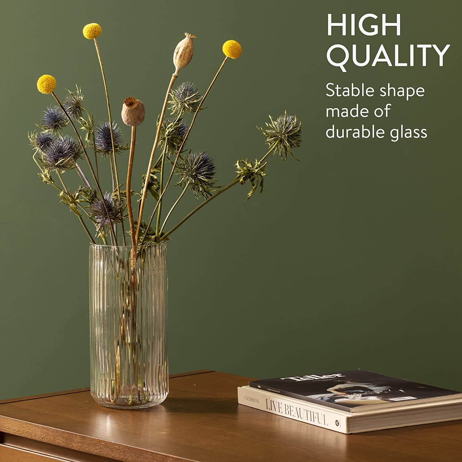 Navaris Γυάλινο Διακοσμητικό Βάζο - 25 x 11.5 cm - Διάφανο - 60177.01