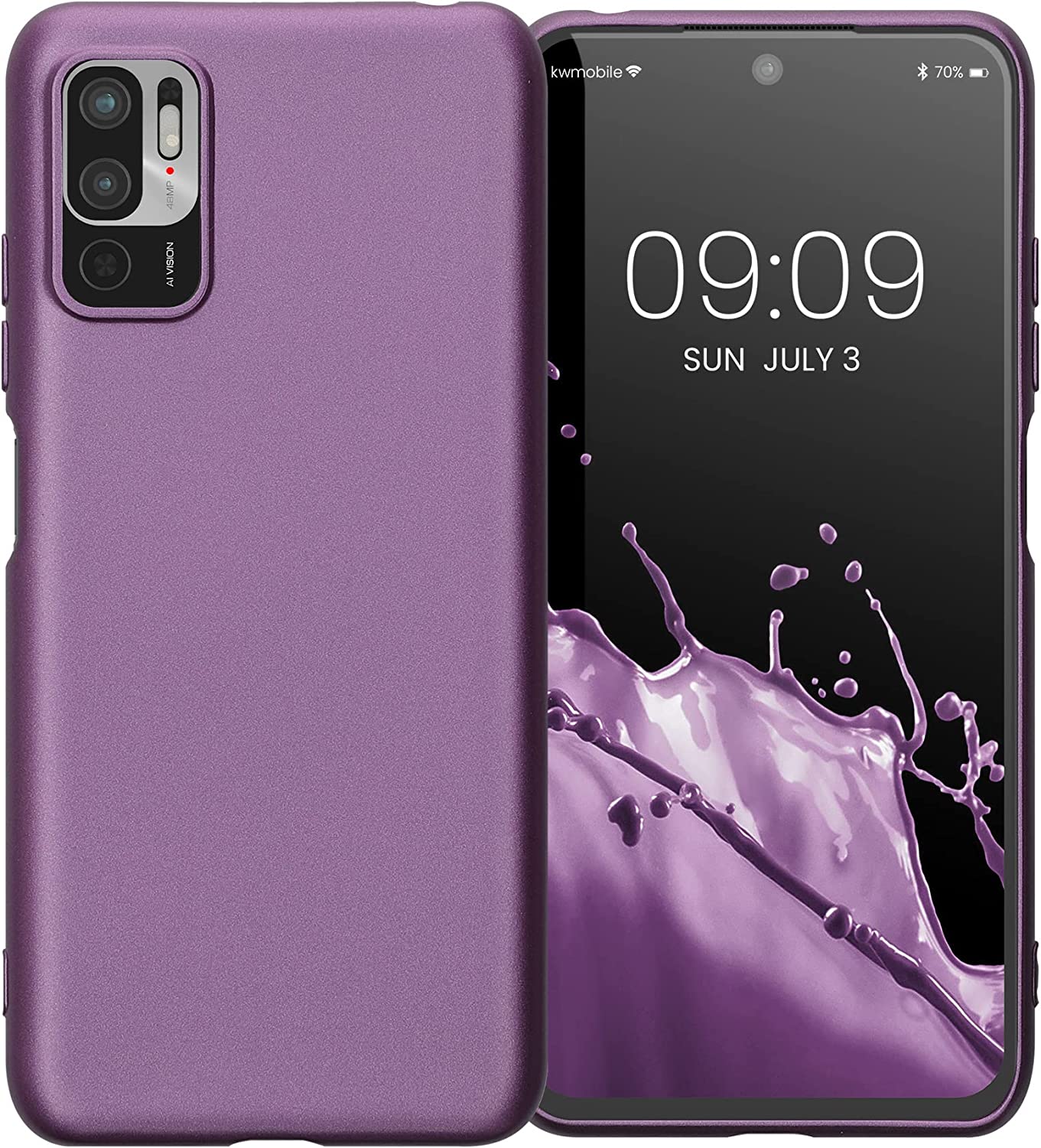 KW Xiaomi Redmi Note 10 5G / Poco M3 Pro 5G Θήκη Σιλικόνης TPU - Metallic Lavender - 57664.230