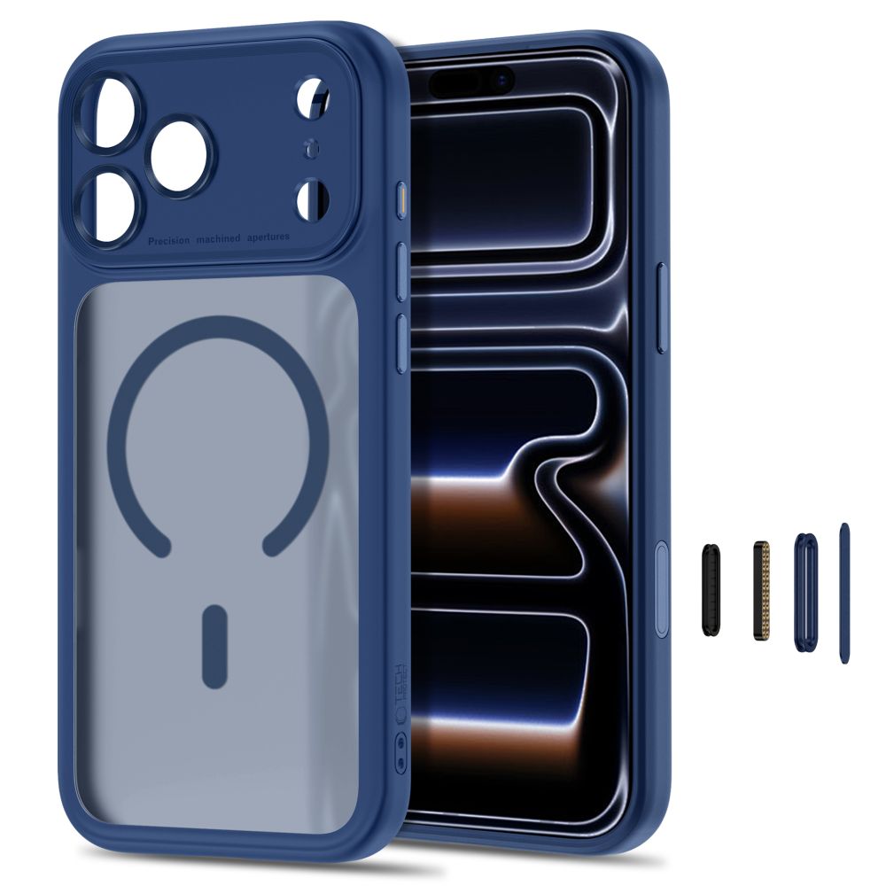 Tech-Protect iPhone 18 Pro / iPhone 17 Pro - Σκληρή Θήκη με Πλαίσιο Σιλικόνης και MagSafe - MagPeak MagSafe CC - Matte Deep Blue