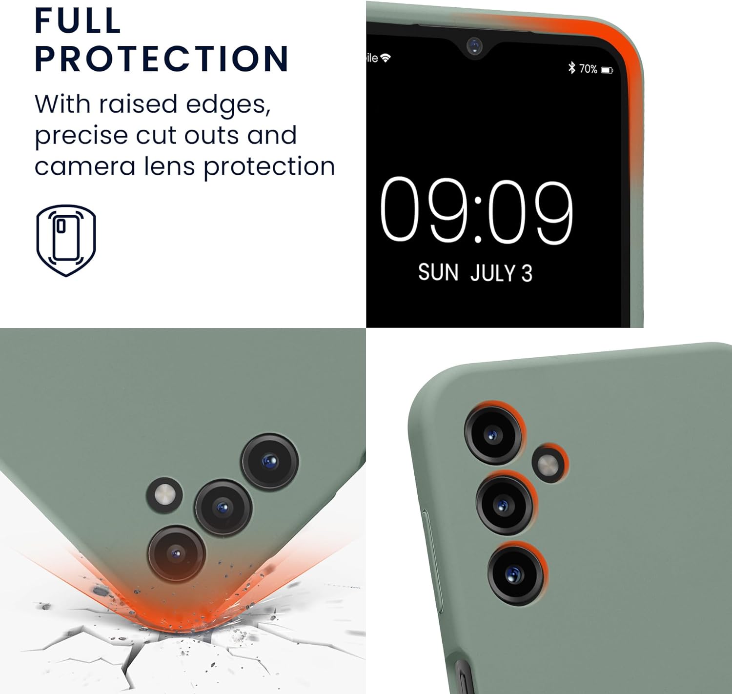 KW Samsung Galaxy A14 5G Θήκη Σιλικόνης Rubberized TPU - Rainwashed Green