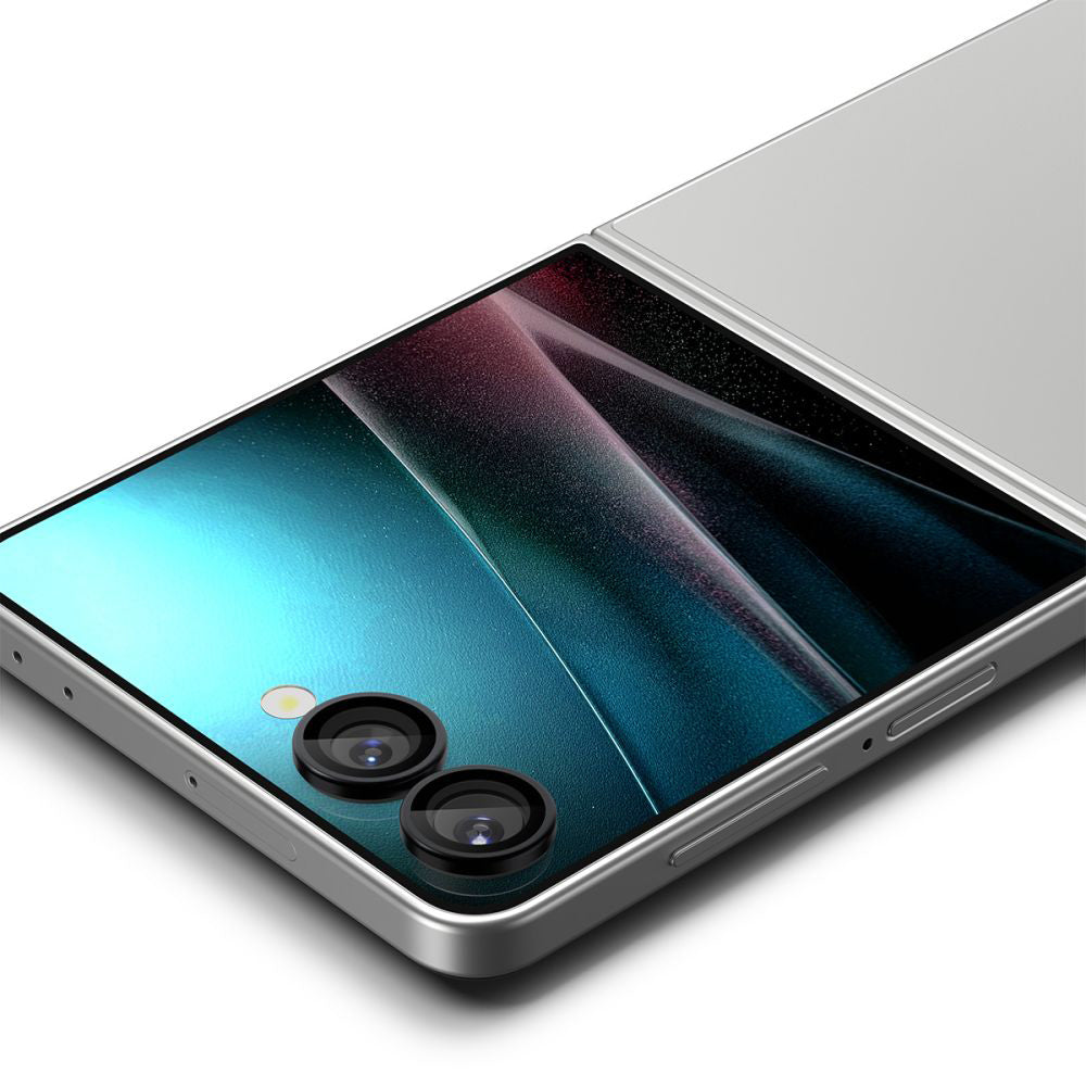 Spigen Samsung Galaxy Z Flip7 / Z Flip8 - Αντιχαρακτικό Γυαλί για την Κάμερα - Optik tR EZ Fit Pro HD - 2 Τεμάχια - Black