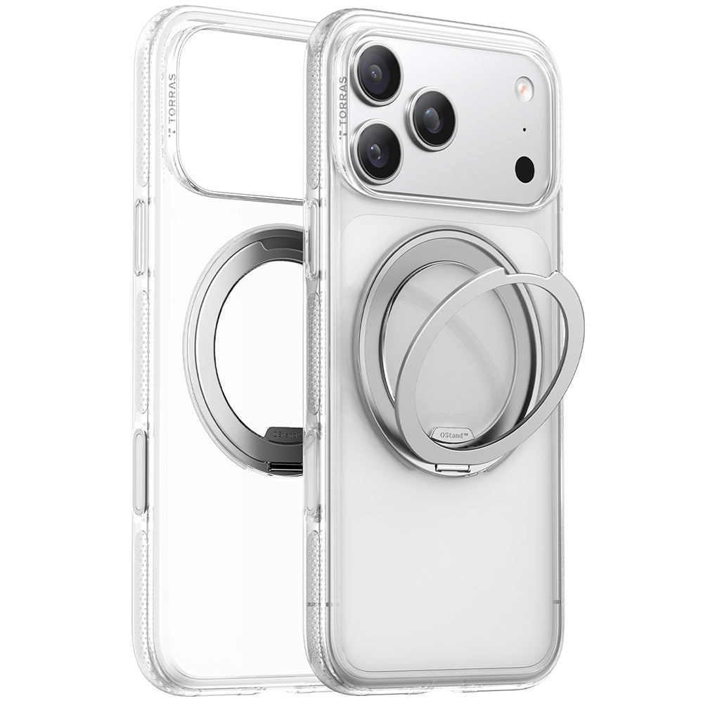 Torras iPhone 17 Pro Max - Σκληρή θήκη με Περιστρεφόμενο Stand / MagSafe - Ostand R Fitness Series - Διάφανη