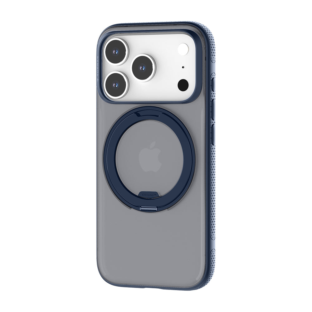 Torras iPhone 17 Pro Max - Σκληρή θήκη με Περιστρεφόμενο Stand / MagSafe - Ostand R Fitness Series - Navy Blue