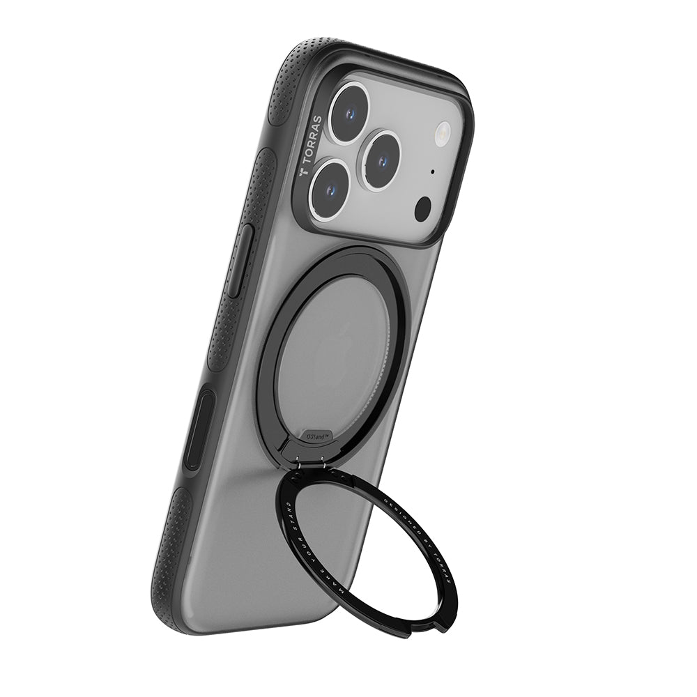 Torras iPhone 17 Pro - Σκληρή θήκη με Περιστρεφόμενο Stand / MagSafe - Ostand R Fitness Series - Διάφανη