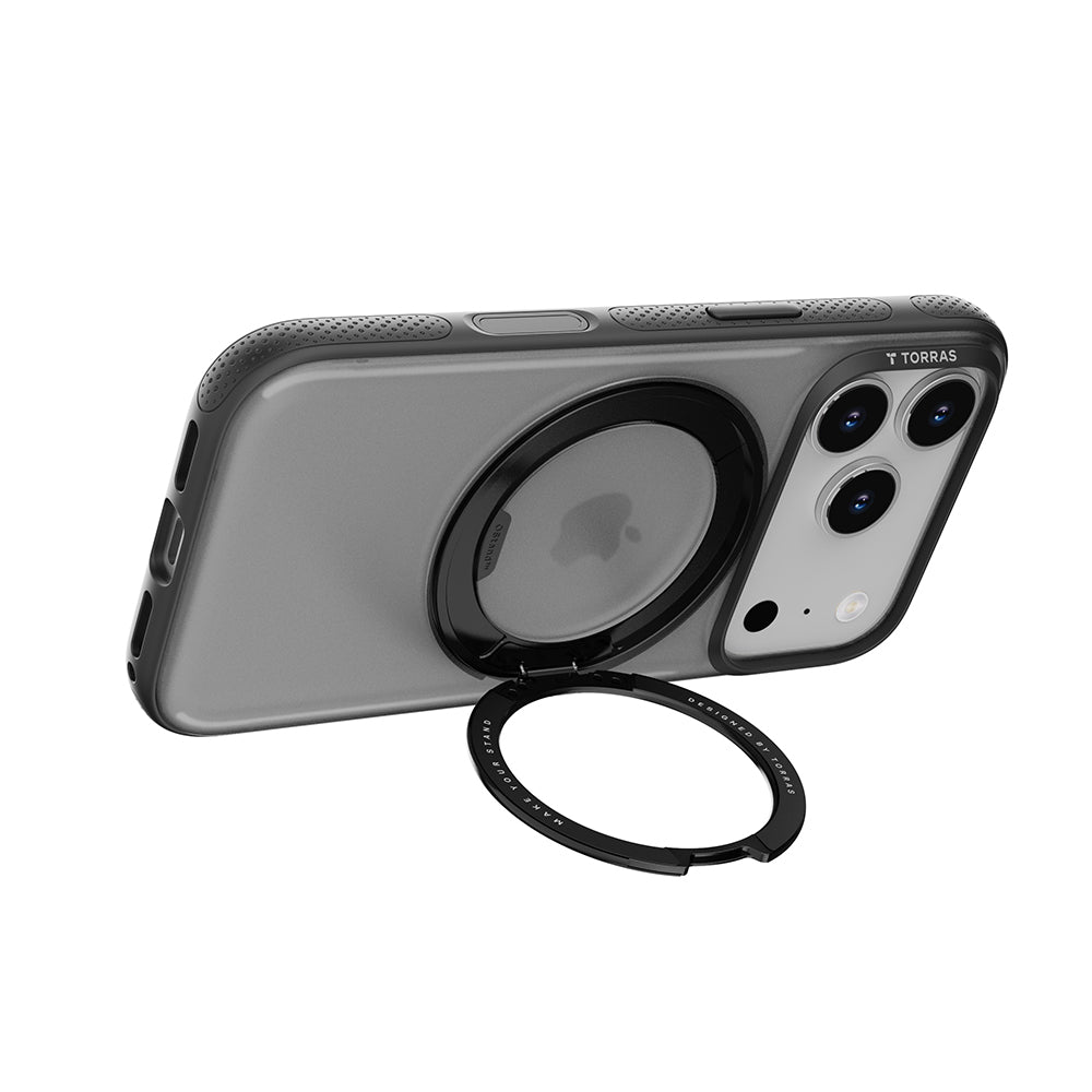 Torras iPhone 17 Pro - Σκληρή θήκη με Περιστρεφόμενο Stand / MagSafe - Ostand R Fitness Series - Διάφανη