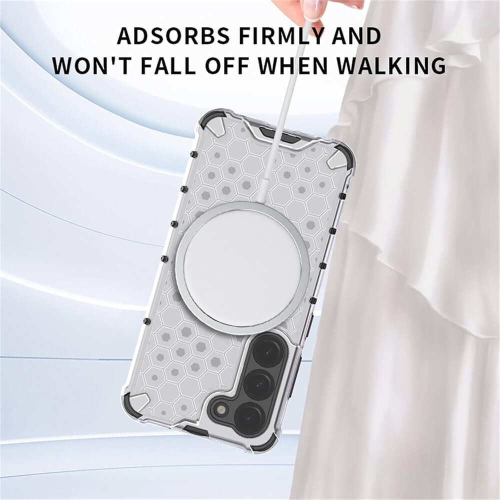 Techsuit Samsung Galaxy A16 4G / A16 5G Honeycomb Shield MagSafe Σκληρή Θήκη με Πλαίσιο Σιλικόνης - White