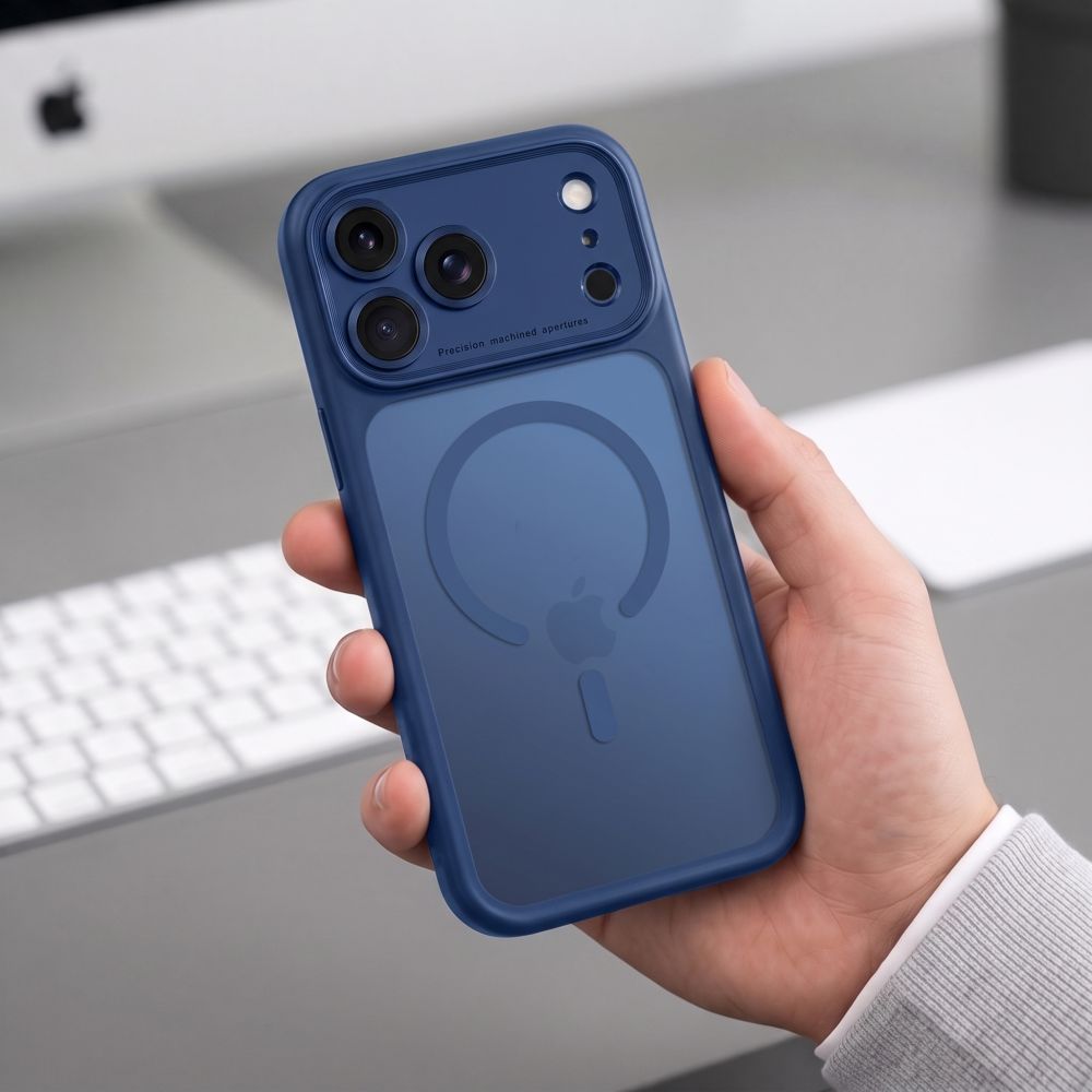Tech-Protect iPhone 18 Pro / iPhone 17 Pro - Σκληρή Θήκη με Πλαίσιο Σιλικόνης και MagSafe - MagPeak MagSafe CC - Matte Deep Blue