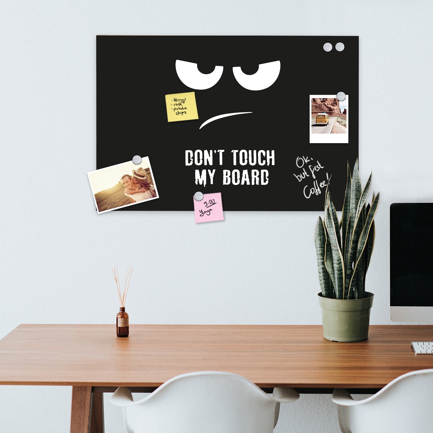 Navaris Magnetic Memo Board - Μαγνητικός Πίνακας Ανακοινώσεων - 40 x 60 cm - Design Don't Touch My Board - 45365.10