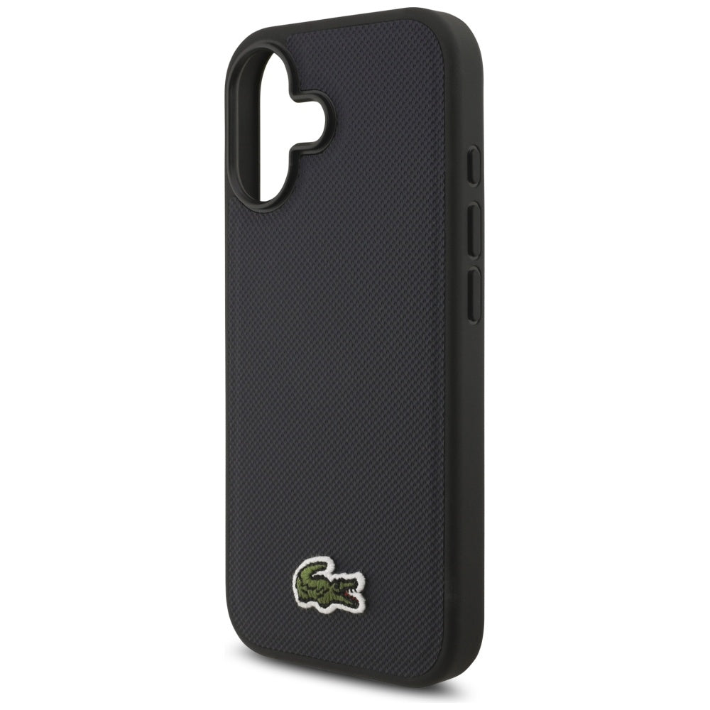 Lacoste iPhone 17 - Iconic Petit Pique Woven Logo MagSafe - Σκληρή Θήκη με Πλαίσιο Σιλικόνης - Navy Blue