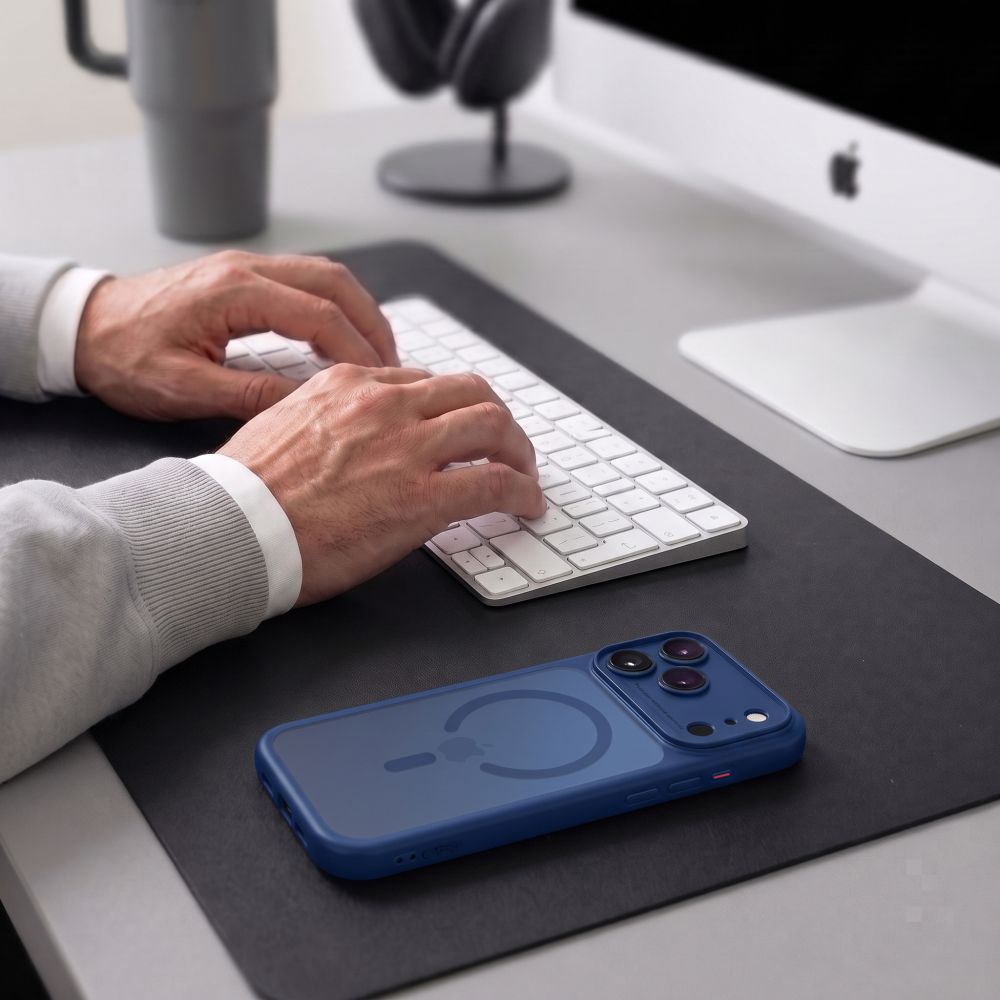Tech-Protect iPhone 18 Pro / iPhone 17 Pro - Σκληρή Θήκη με Πλαίσιο Σιλικόνης και MagSafe - MagPeak MagSafe CC - Matte Deep Blue