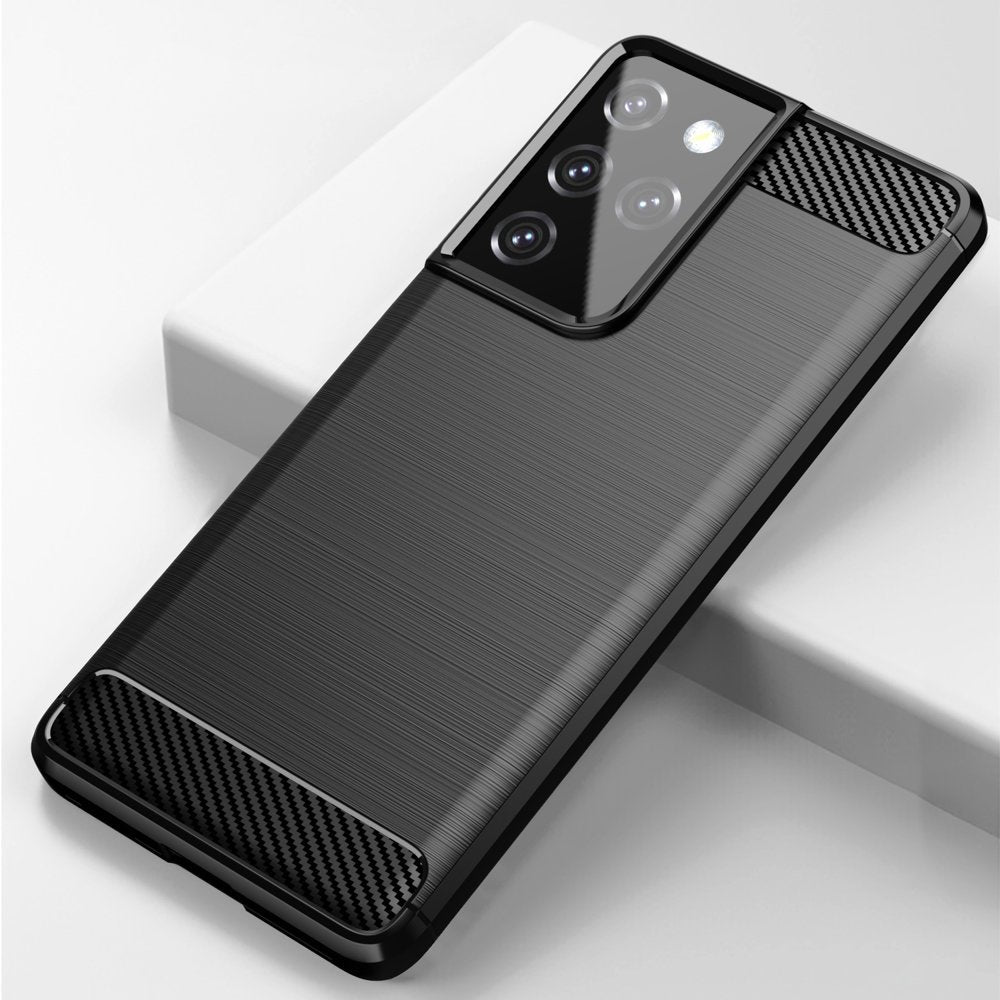 OEM Samsung Galaxy S21 Ultra Θήκη Rugged Carbon TPU - Black
