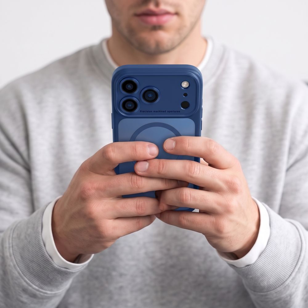 Tech-Protect iPhone 18 Pro / iPhone 17 Pro - Σκληρή Θήκη με Πλαίσιο Σιλικόνης και MagSafe - MagPeak MagSafe CC - Matte Deep Blue