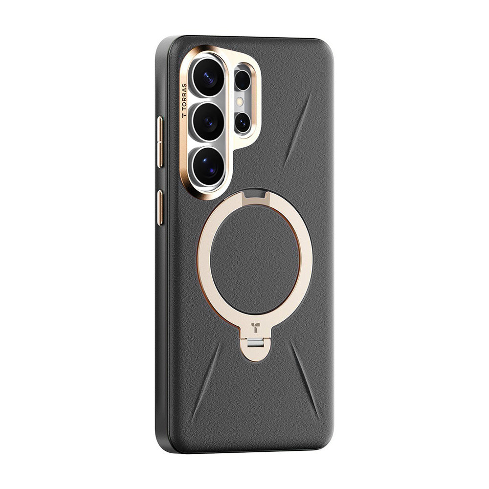 Torras Samsung Galaxy S26 Ultra - Σκληρή θήκη με Περιστρεφόμενο Stand / MagSafe - QPRO Leather Series - Black
