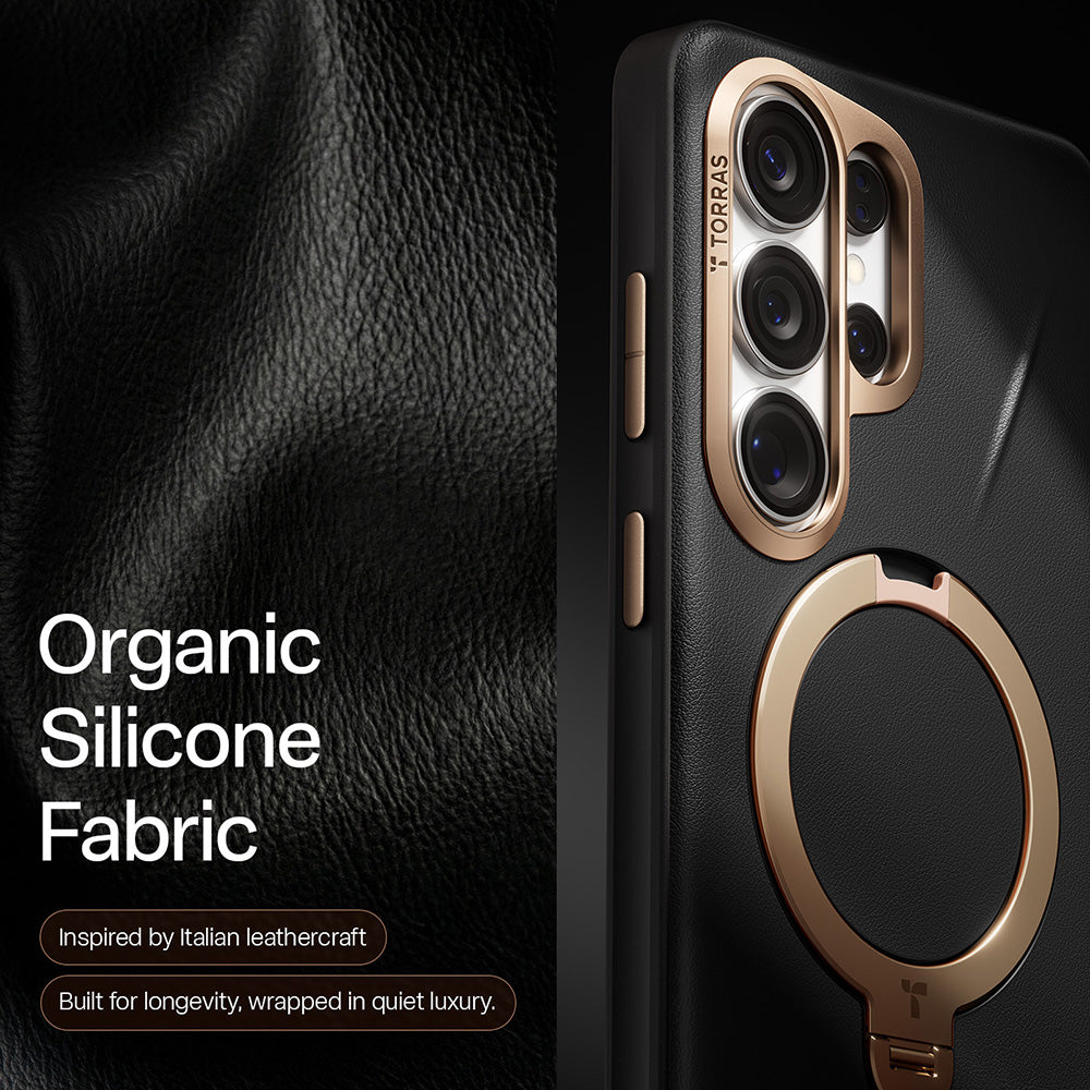 Torras Samsung Galaxy S26 Ultra - Σκληρή θήκη με Περιστρεφόμενο Stand / MagSafe - QPRO Leather Series - Black