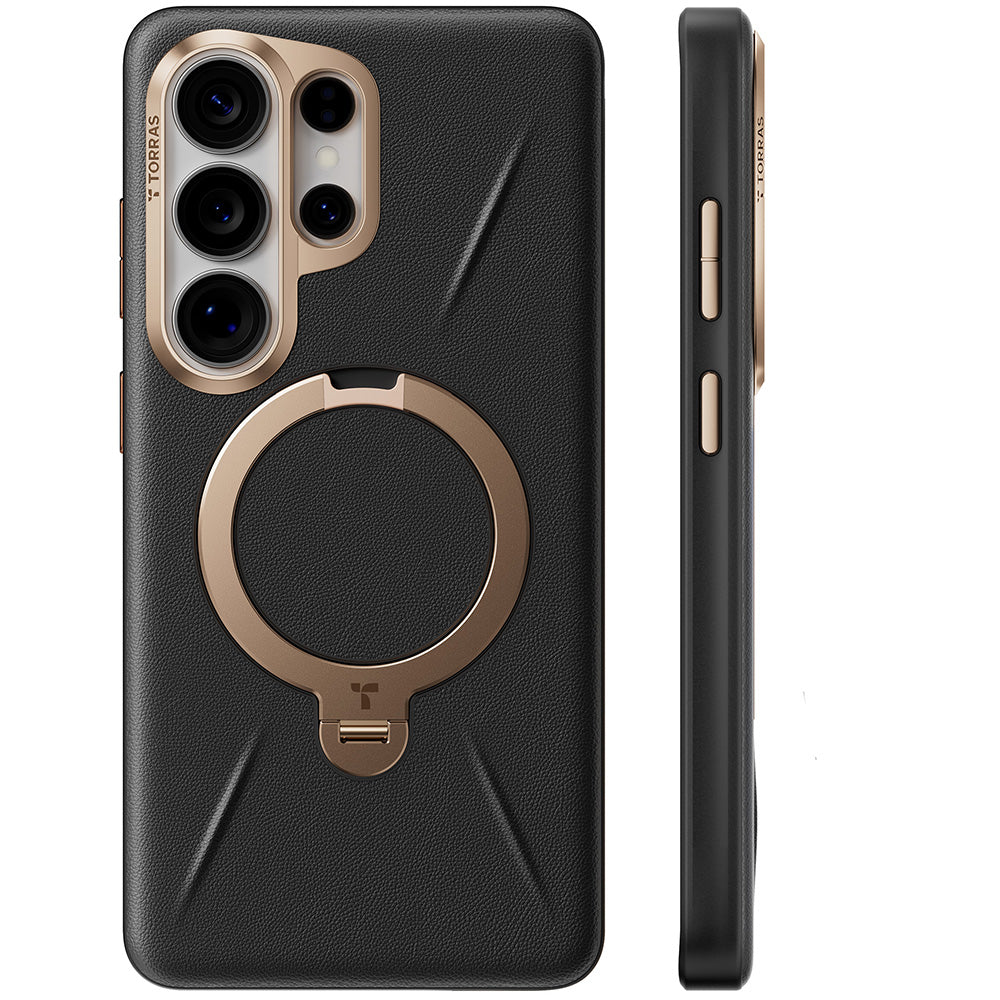 Torras Samsung Galaxy S26 Ultra - Σκληρή θήκη με Περιστρεφόμενο Stand / MagSafe - QPRO Leather Series - Black