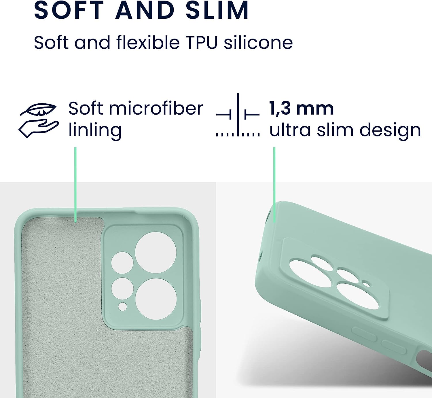 KW Xiaomi Redmi Note 12 4G Θήκη Σιλικόνης Rubberized TPU - Cool Mint - 61170.200