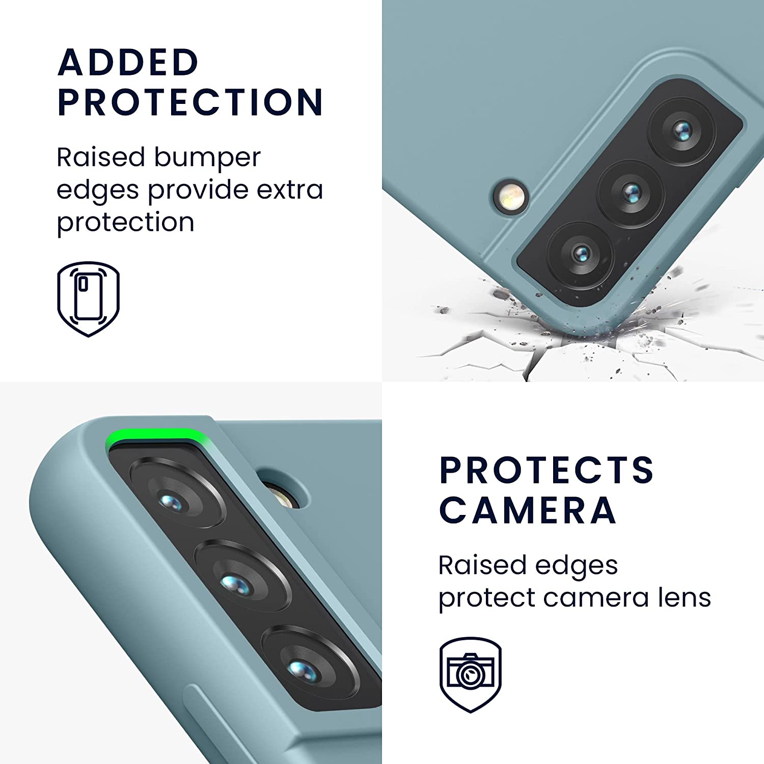 KW Samsung Galaxy S22 Θήκη Σιλικόνης Rubberized TPU - Stone Blue - 56756.206