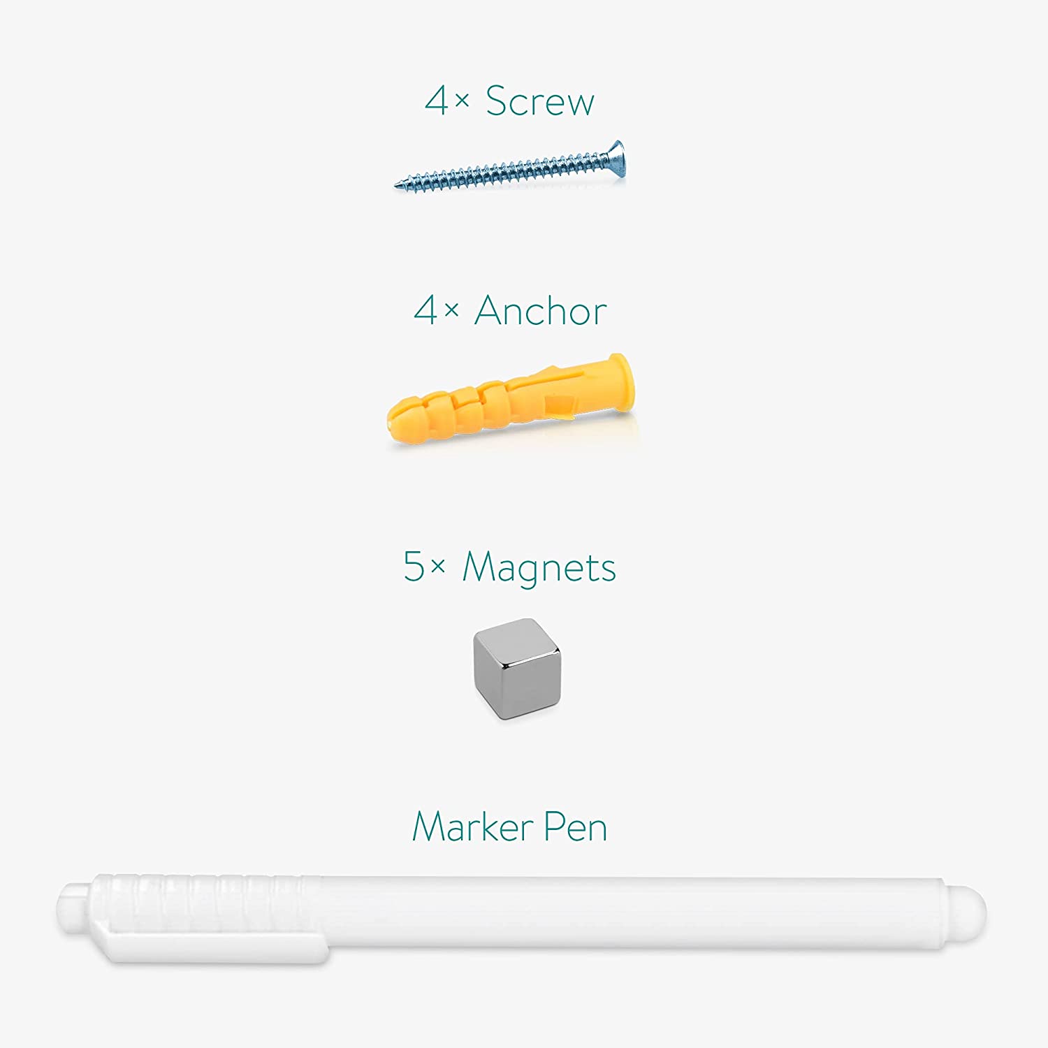 Navaris Μαγνητικός Γυάλινος Πίνακας - 60 x 40cm - Grey - 49647.22