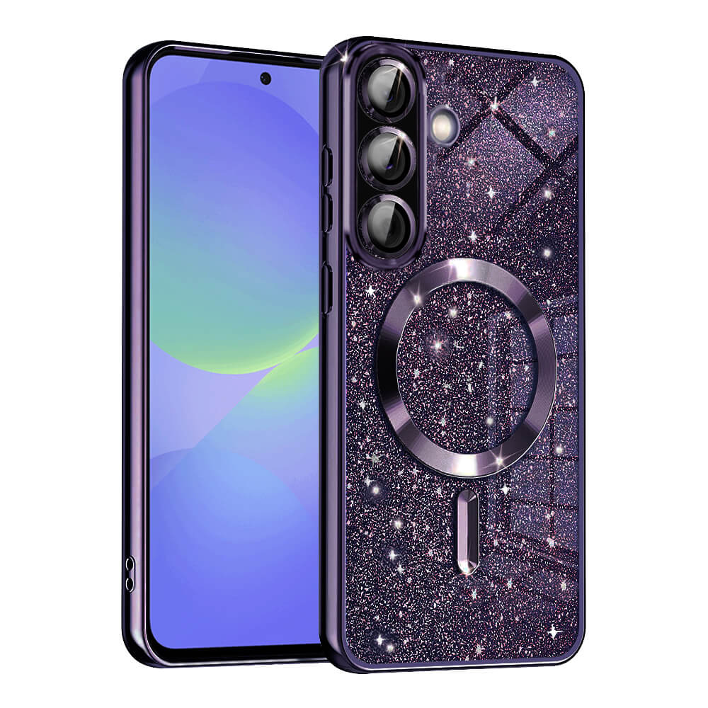 Techsuit Samsung Galaxy A36 5G / A56 5G - Luxury Glitter MagSafe - Θήκη Σιλικόνης - Deep Purple