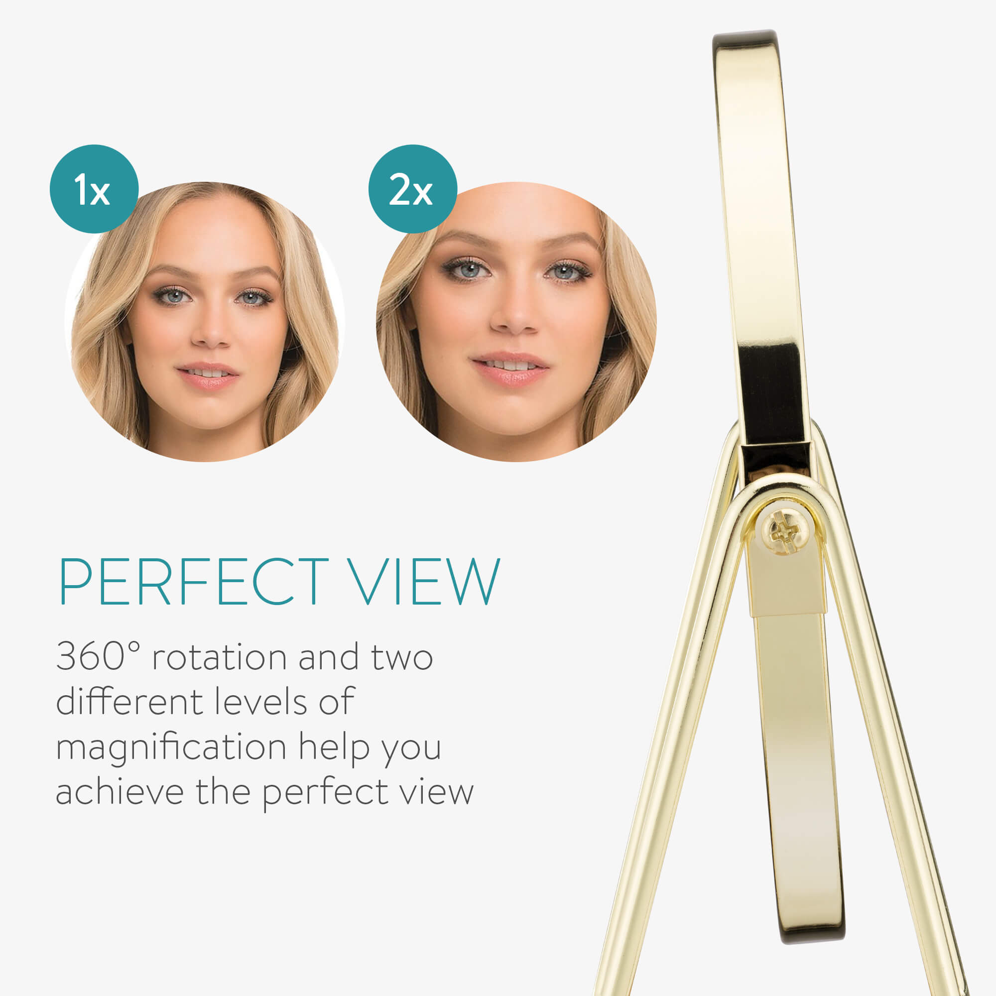 Navaris Καθρέπτης Μακιγιάζ με Βάση για Κοσμήματα - Gold - 53217.21