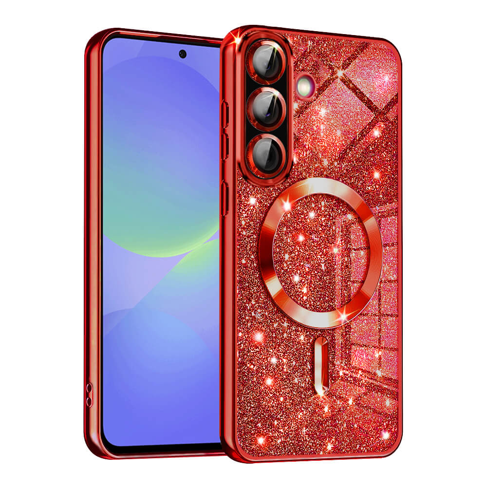 Techsuit Samsung Galaxy A36 5G / A56 5G - Luxury Glitter MagSafe - Θήκη Σιλικόνης - Red