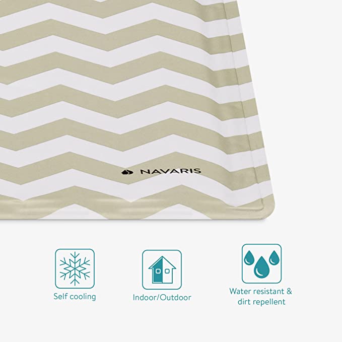 Navaris Pet Cooling Mat - Στρώμα Ψύξης για Κατοικίδια - Design Zig Zag - ‎96 x 81 x 5cm - Grey - 51184.3
