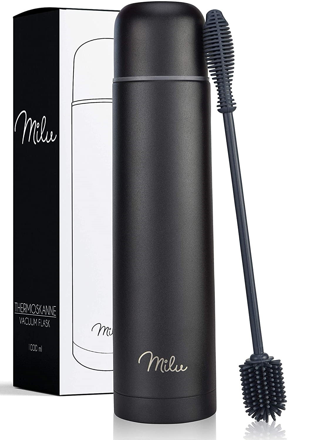 Milu T4 Μπουκάλι Θερμός Από Ανοξείδωτο Ατσάλι - 100% Στεγανό - 750 ml - Black - 6567