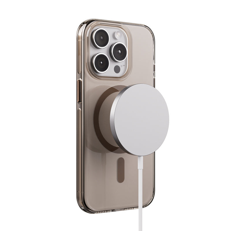 Crong iPhone 15 Pro Clear Mag Pro - Σκληρή Θήκη με MagSafe - Desert