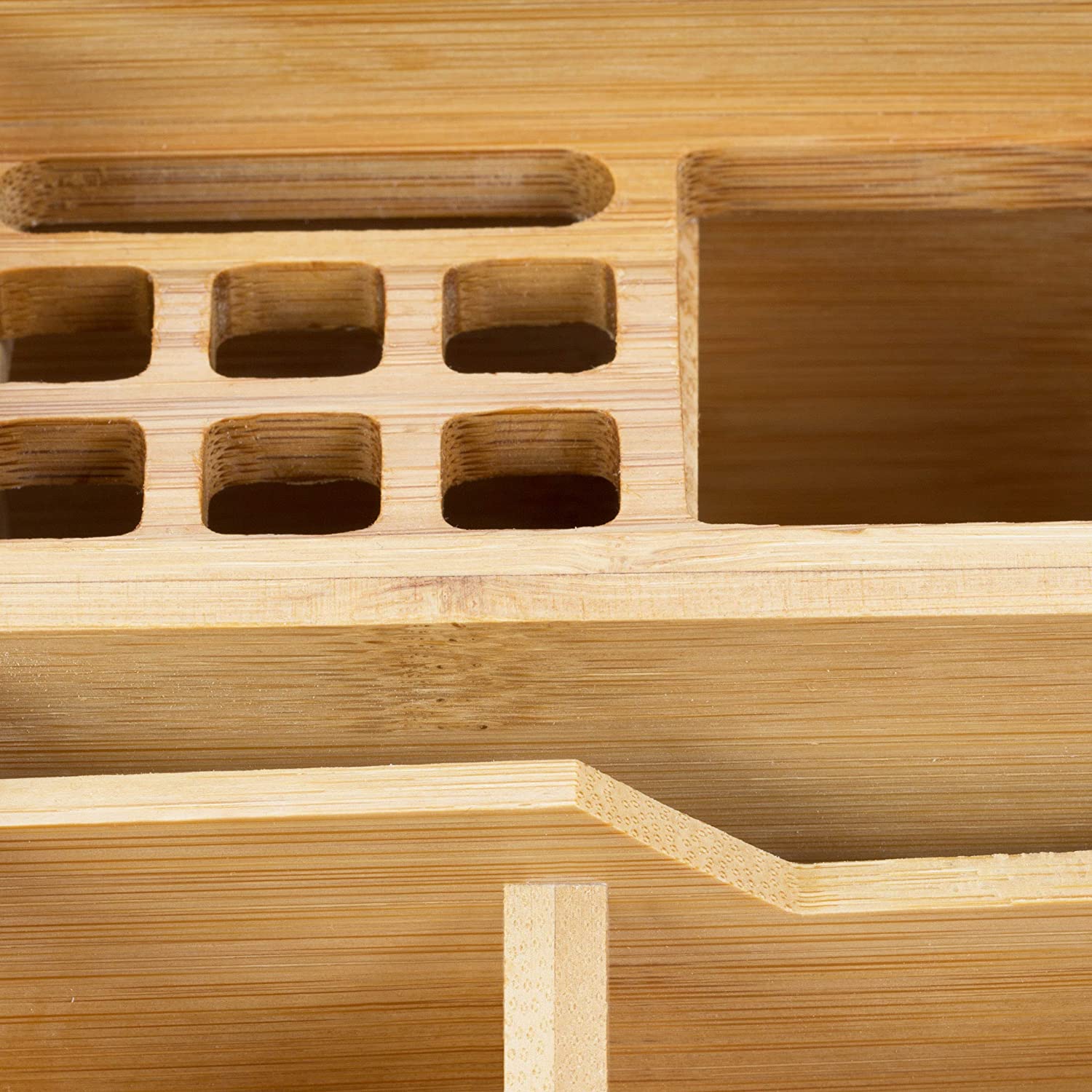 Relaxdays Ξύλινη Βάση Οργάνωσης Γραφείου από Bamboo - Natural - 4052025221874