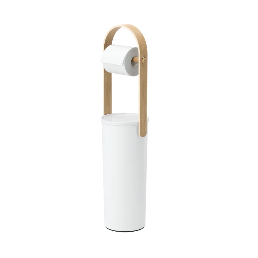 Umbra Bellwood Επιδαπέδια Βάση Ρολού Τουαλέτας με Χαρτοθήκη - White / Natural