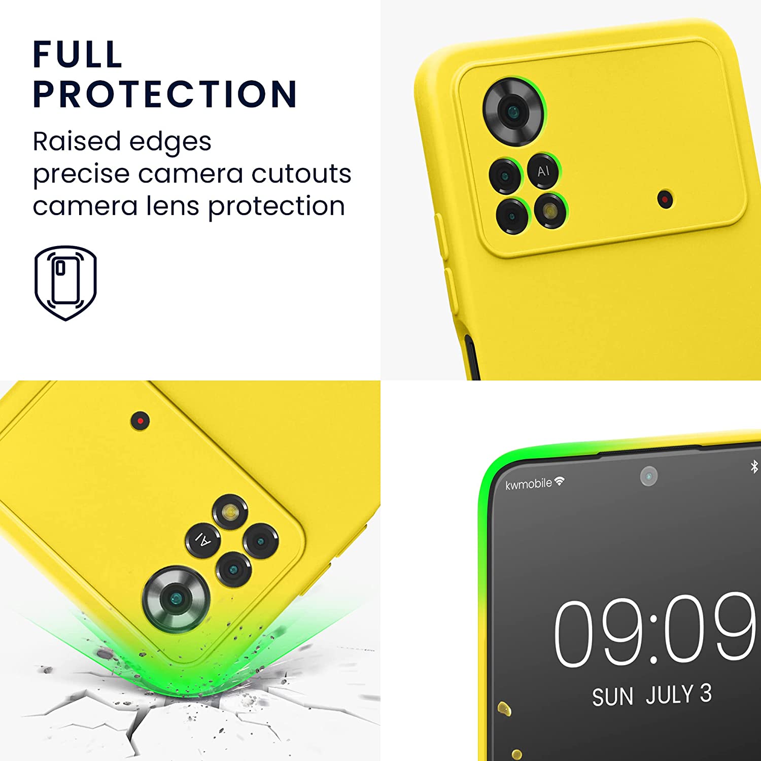 KW Xiaomi Poco X4 Pro 5G Θήκη Σιλικόνης Rubberized TPU - Radiant Yellow - 57983.165