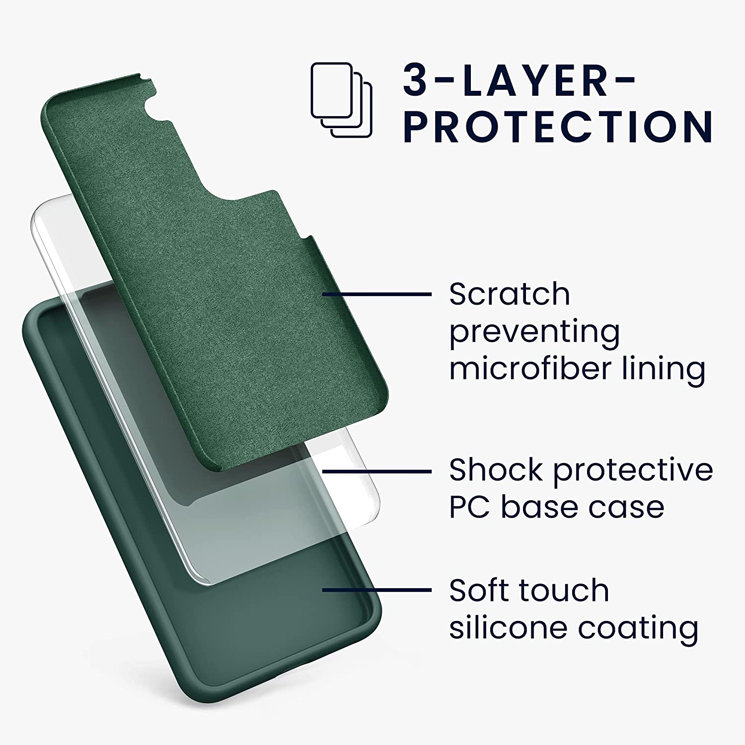 KW Samsung Galaxy S22 Θήκη Σιλικόνης Rubberized TPU - Moss Green - 56756.169