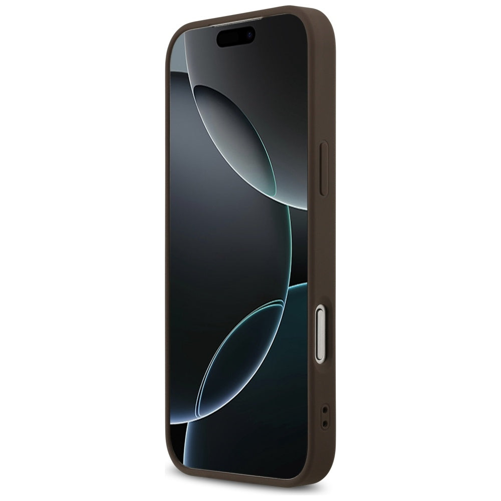 Guess iPhone 17 Pro Max - 4G Printed Stripes MagSafe - Θήκη με Επένδυση Συνθετικού Δέρματος - Brown - GUHMP17XP4RPSW