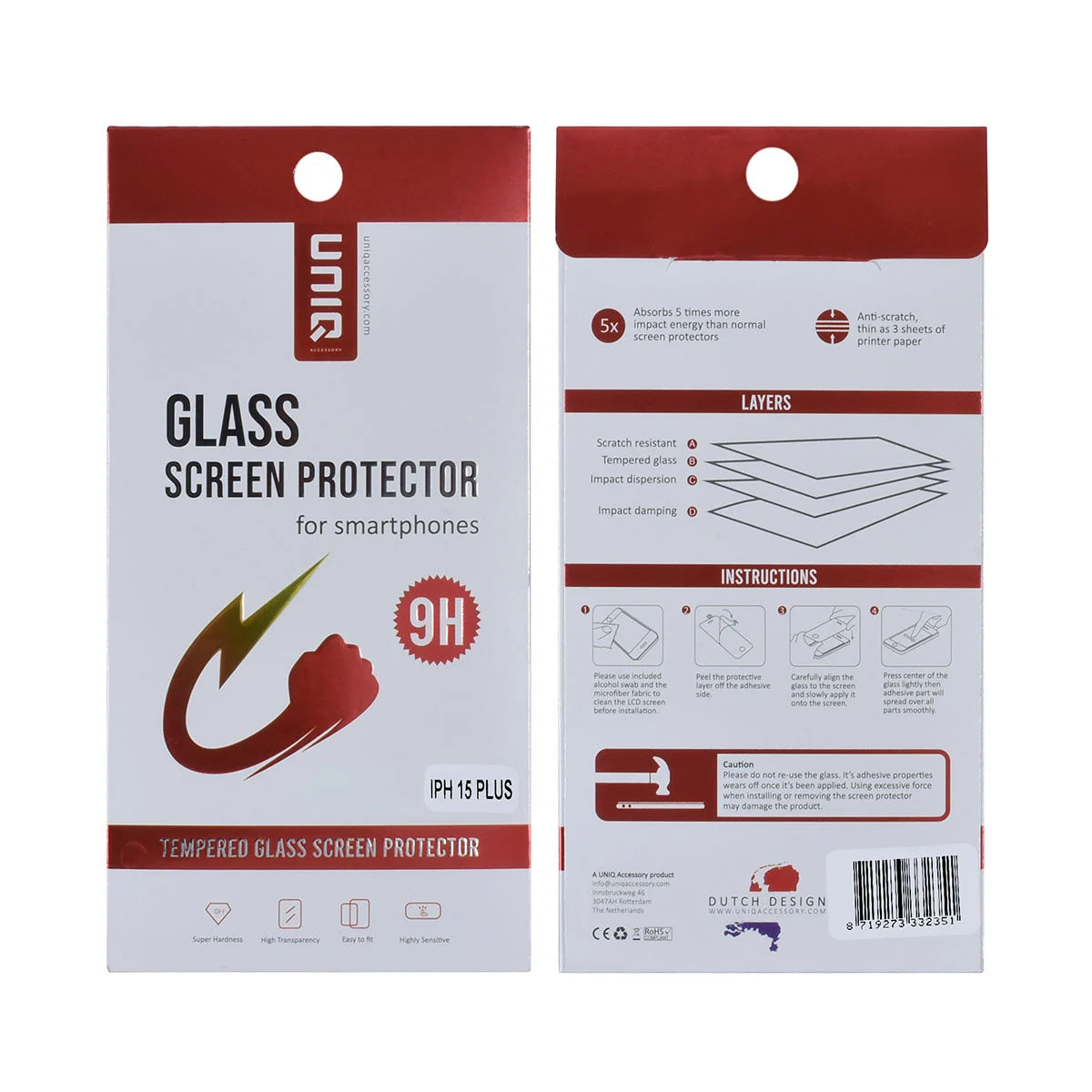 Tuniq iPhone 15 Plus - Προστασία Οθόνης - Αντιχαρακτικό Γυαλί / Tempered Glass - Διάφανο