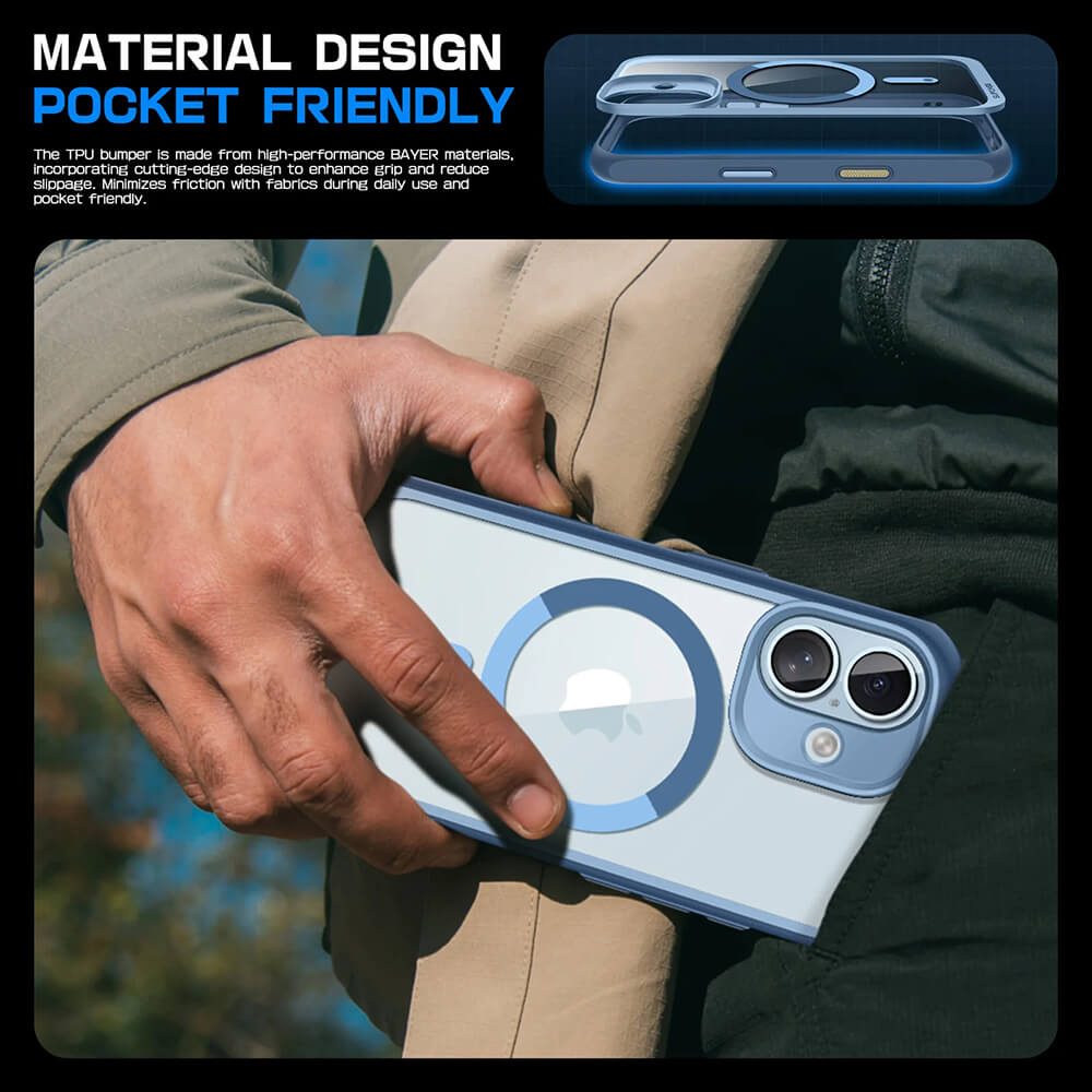 Supcase iPhone 16 - Unicorn Beetle Slim Clear MagSafe Σκληρή Θήκη - Azure