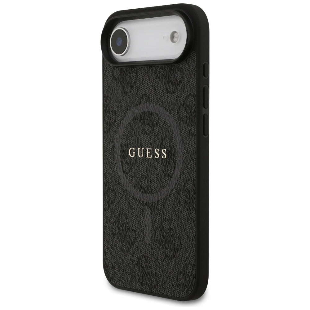 Guess iPhone Air - 4G Ring Classic Logo MagSafe - Σκληρή Θήκη με Πλαίσιο Σιλικόνης και Επένδυση Συνθετικού Δέρματος - Black - GUHMP17MG4GFRK